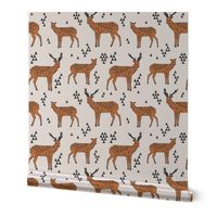 Geometric Deer // rust orange and cream