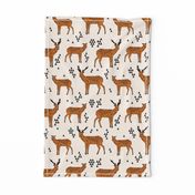 Geometric Deer // rust orange and cream