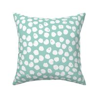 ink spots // mint dots mint and white hand-drawn spots dots