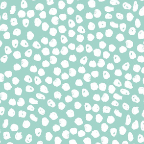 ink spots // mint dots mint and white hand-drawn spots dots