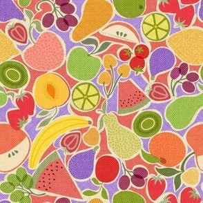 Fruit Ditsy Colorblocked