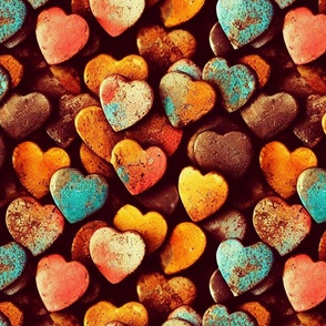 Hearts with patina
