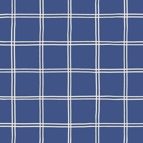 Minimalist Grid in Ultramarine Blue
