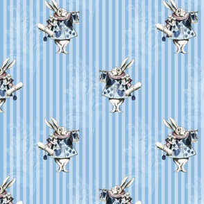 Alice in Wonderland White Rabbit - Blue Stripe Design