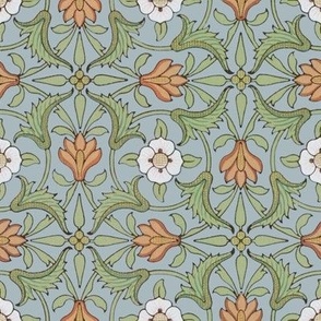 Late 1800s Vintage Tulip and Daisy design by Balin - Original Colors