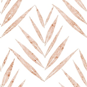 botanical - palm leaves - blush color - foliage wallpaper and fabric