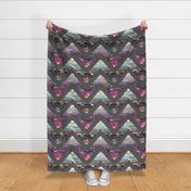 chevron patchwork cheater quilt grey