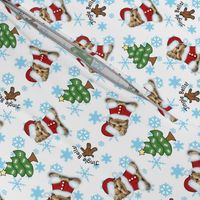 Yorkie Jingle Bells white and Blue