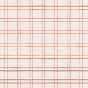 small // Double Grid in Red and Pink Mauve