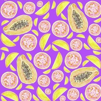 Spoonflower ditsy tropical fruit 2