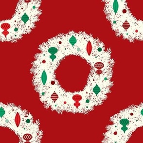 Christmas Holiday Merry and Bright Wreaths-Red