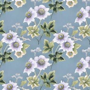 Edwardian Windflowers in Violet and Blue