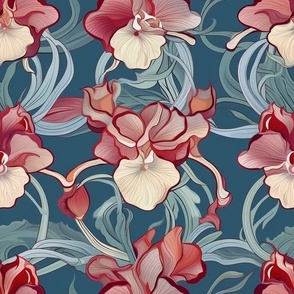 Art Nouveau,William Morris,Arts and Crafts,Vintage,Retro,Victorian,Design,Aesthetics,Nature-inspired,Ornate,Textiles,Floral patterns,Stylized forms,Curvilinear,Handcrafted,Colorful,Timeless,Decoration,Organic shapes,Nouveau Riche,Gilded Age,Elegance,Exqui