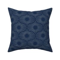 Art Deco Sunshine - Grey on Navy (Medium Scale)