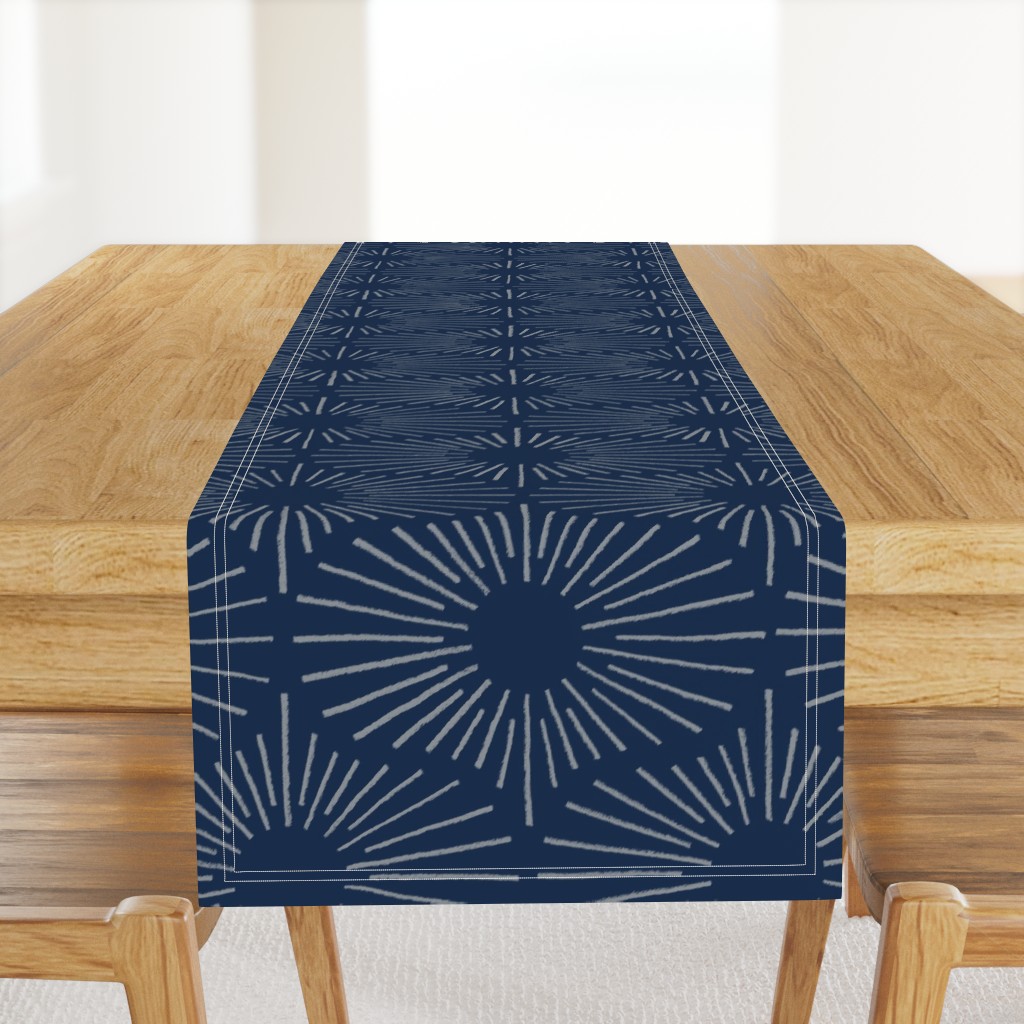 Art Deco Sunshine - Grey on Navy (Jumbo Scale)