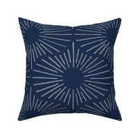 Art Deco Sunshine - Grey on Navy (Jumbo Scale)