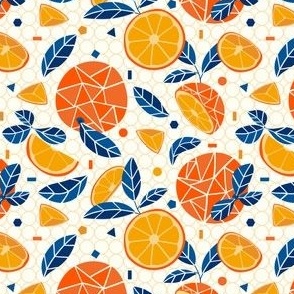 geometric oranges-delicious ditsy-fruit-tiny scale/extra small scale