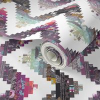 chevron cheater quilt patchwork white