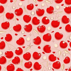 Juicy Cherries - Ditsy Fruits / Large