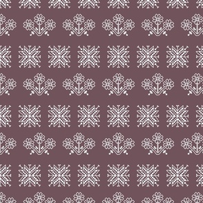 pattern Abstract retro vintage flowers Ornament of Russian folk embroidery, classic textile ornament, white Rust copper brown  