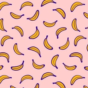 Ditsy Bananas On Pink - Small