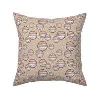 Mirrorball disco - Retro freehand party decorations discoball happy new year  in orange blush beige on tan
