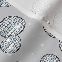 Mirrorball disco - Retro freehand party decorations discoball happy new year in cool blue gray