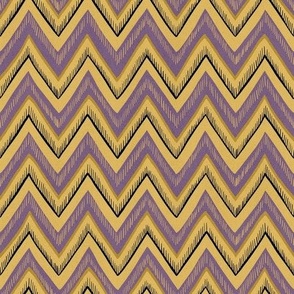 Hand drawn chevron | zig zag pattern |1920s design | purple and yellow