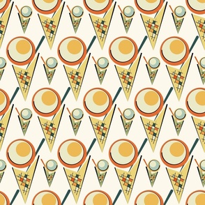 small scale ice cream for kandinsky - coordinate I - delicious vintage ice cream wallpaper and fabric