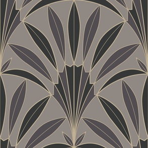 1920s art deco palm leaves dark
