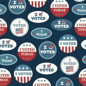 I voted - voting stickers - vintage dark blue  - LAD22