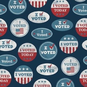 I voted - voting stickers - vintage dark blue distressed  - LAD22