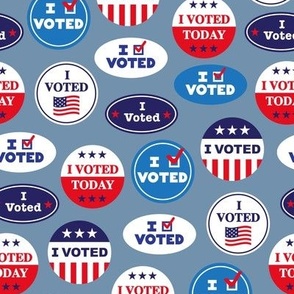 I voted - voting stickers - dusty blue - LAD22