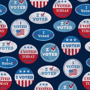 I voted - voting stickers - navy blue distressed  - LAD22