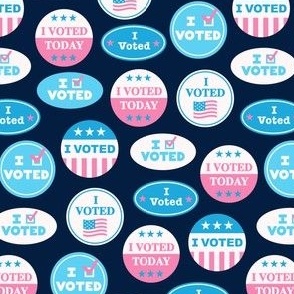 (small scale) I voted - voting stickers - pink/blue - LAD22