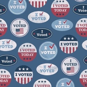 I voted - voting stickers - vintage blue distressed - LAD22
