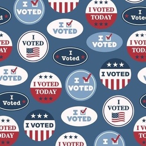 I voted - voting stickers - vintage blue - LAD22