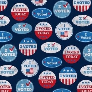 (small scale) I voted - voting stickers - navy blue distressed  - LAD22