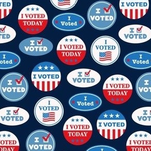 (small scale) I voted - voting stickers - blue/red - LAD22