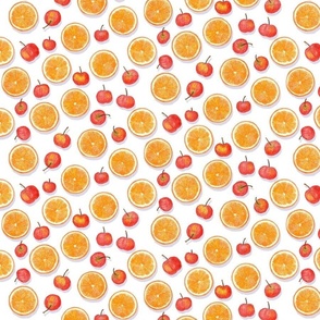 Oranges and Red Apples Ditsy