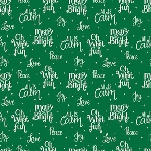 Christmas Holiday Merry and Bright Hand Lettering-Green