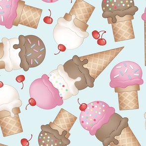 Ice Cream Cones Pattern - Large Scale