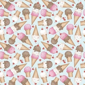 Ice Cream Cones Ditsy Pattern - Small Scale
