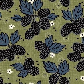 Blackberries for Henry - Light Olive - Medium