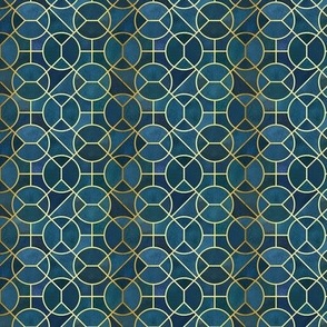 art deco wallpaper 3 - blue and gold - extra small