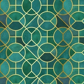 art deco wallpaper 3 - teal and gold - small