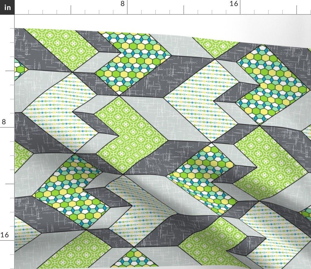 Heart of the Chevron Quilt - Green Glass