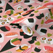 Ditsy sushi on pink