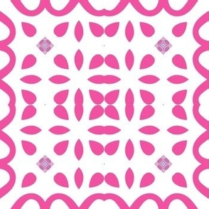 Hot Pink and White Abstract Design