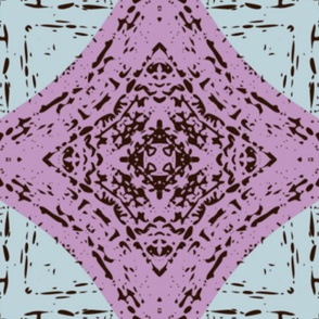 Distressed Abstract Purple and Gray Diamond